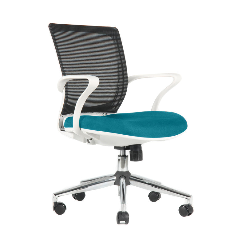 Silla TURIN Basic Marco blanco Base cromada Tela